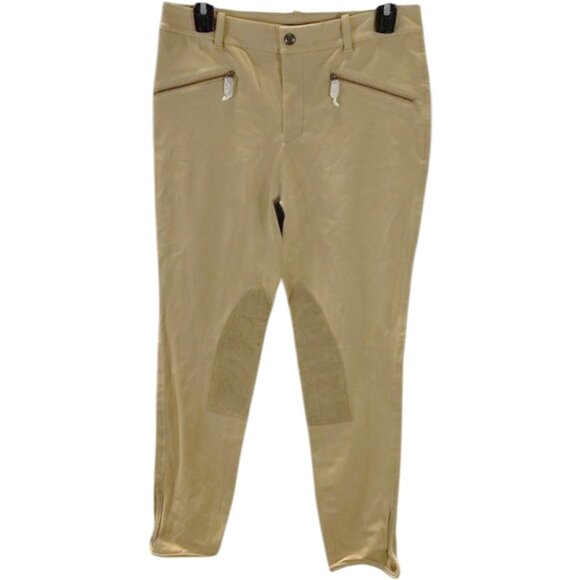 NEW! $298 Vintage Ralph Lauren Equestrian Riding Pants! 6Tan With Suede Knees